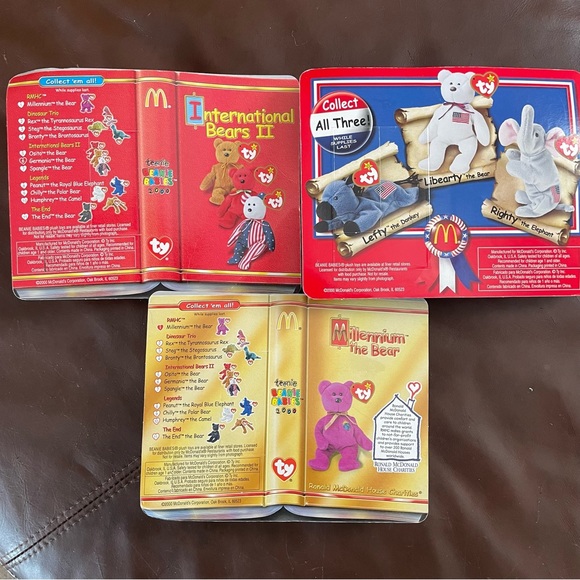 3 Collectible TY McDonald's Beanie Babies (Libearty, Germania, Millennium) NIB - Picture 6 of 7